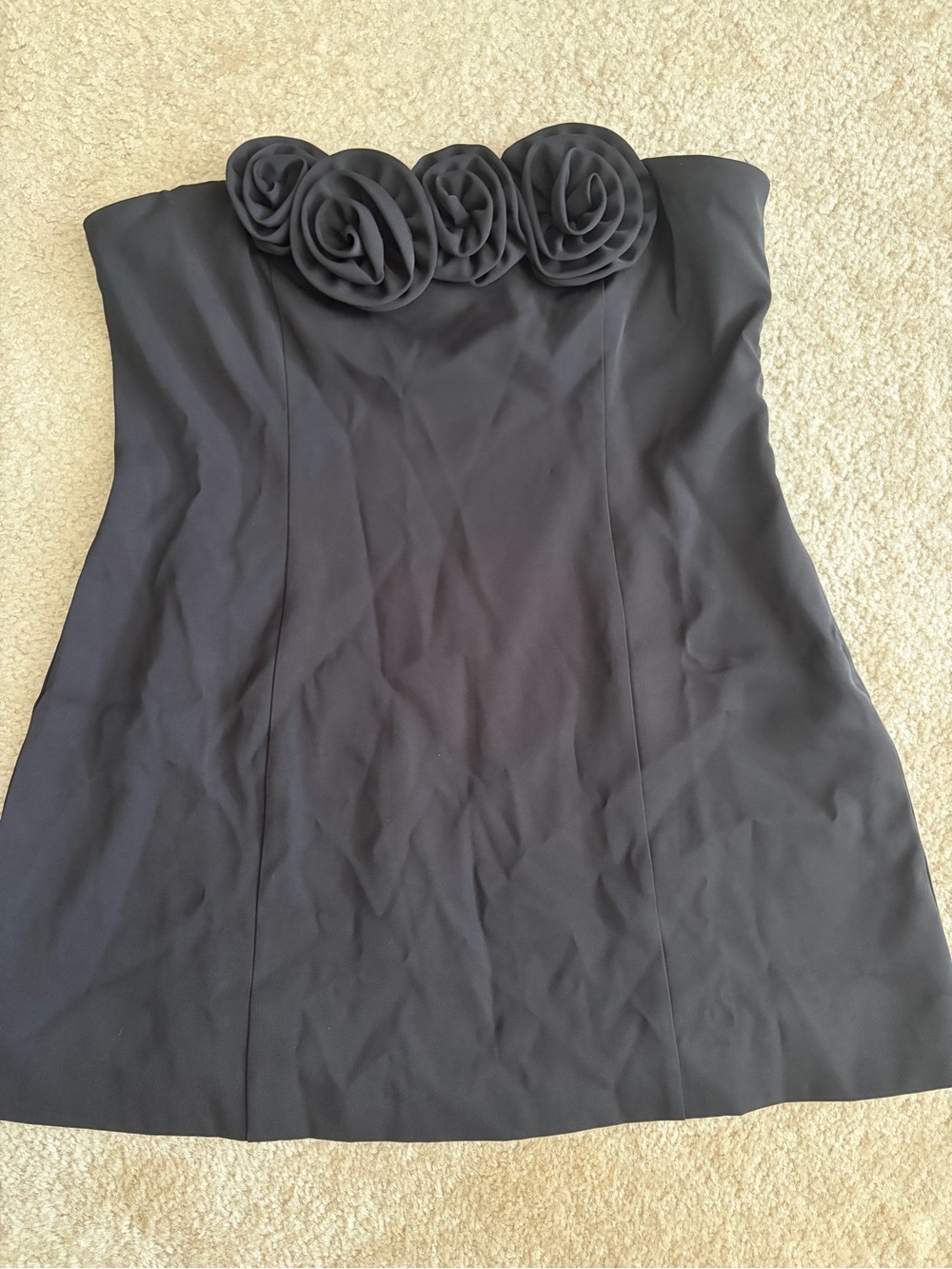 BRAND NEW Peppermayo Black Strapless Mini Dress with Rosette Trim - Patsie - Picture 6 of 7